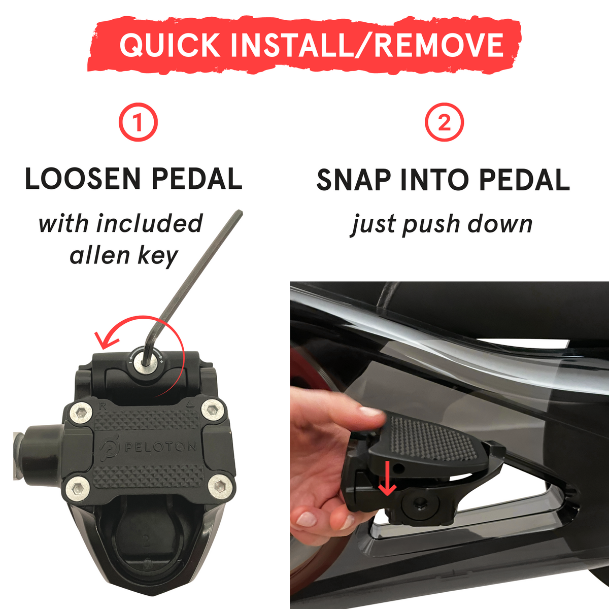 Pedal Converter for Regular Shoes - Peloton Bike &amp; Bike+ Compatible